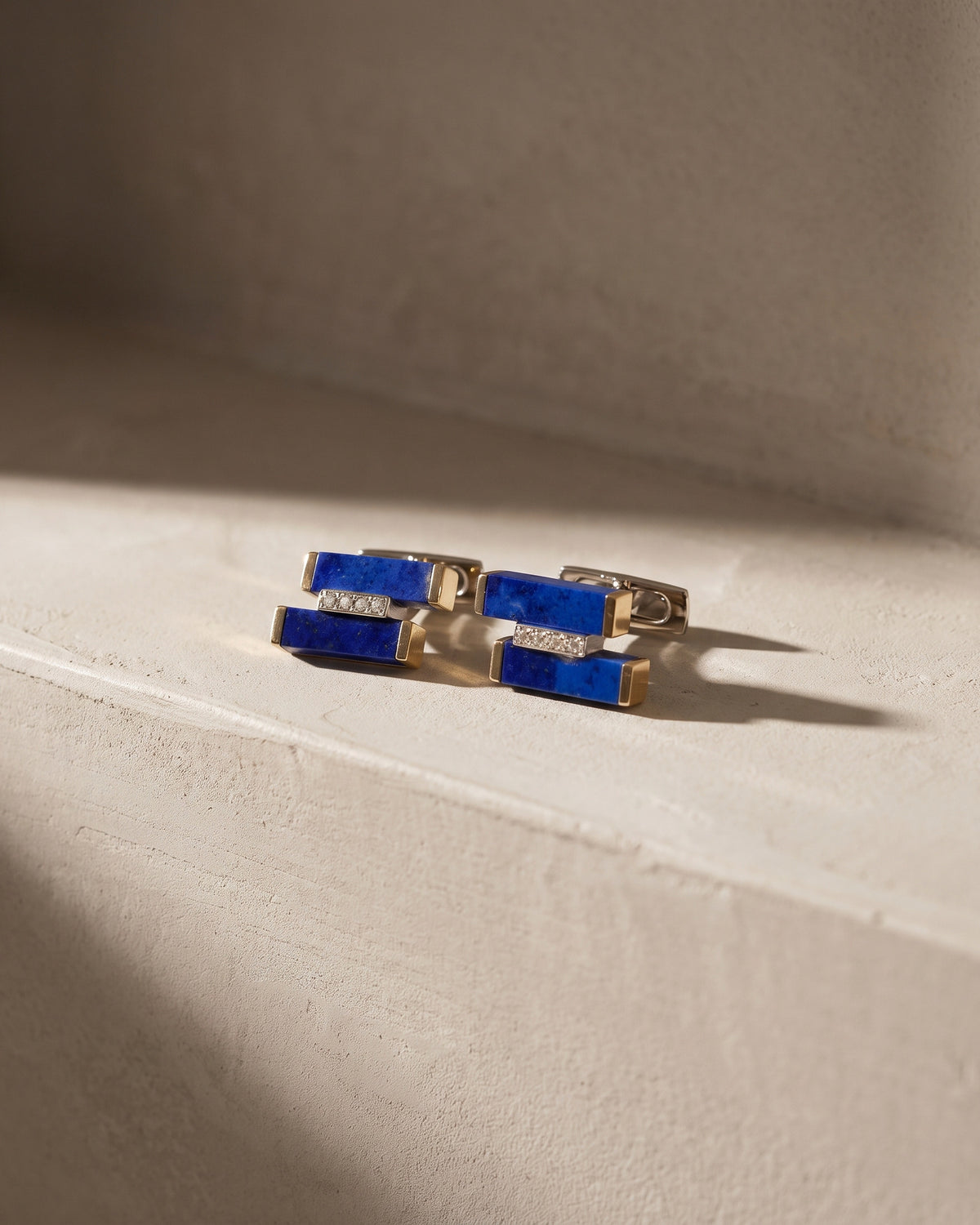 Nicholas Levendi Geometric - Lapis Cufflinks — Levendi Jewellers