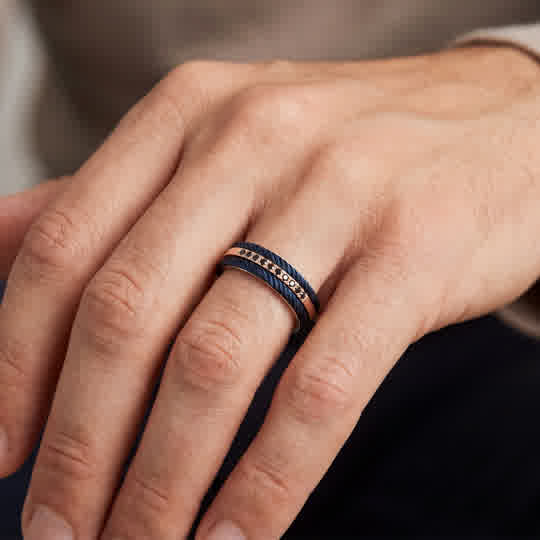 Baraka 316L Black Diamond Ring