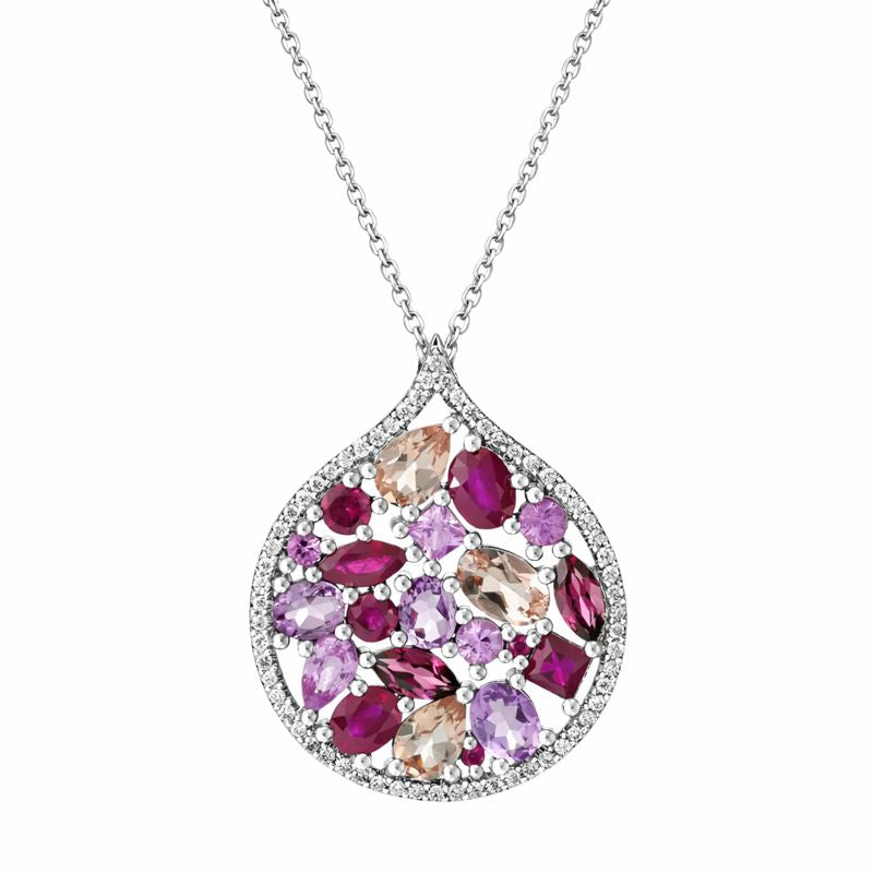 Mosaïque Éternelle Sapphires and Rubies Pendant — Levendi Jewellers