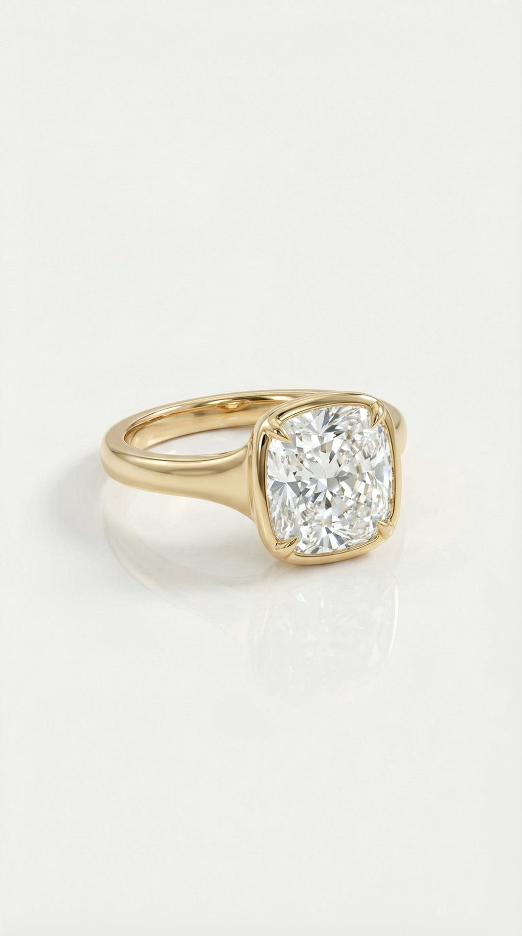 Levendi Wave of Love - Cushion Cut Four Claw Engagement Ring
