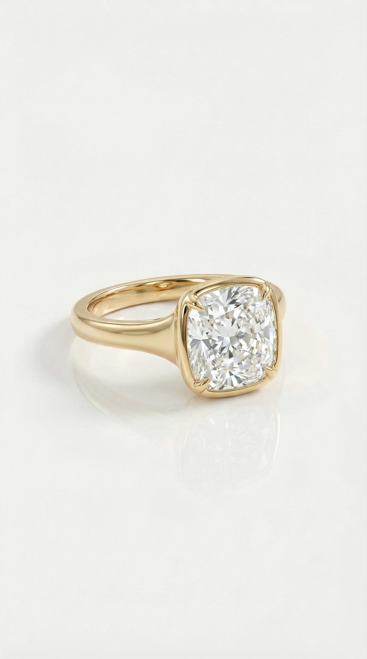 Levendi Wave of Love - Cushion Cut Four Claw Engagement Ring