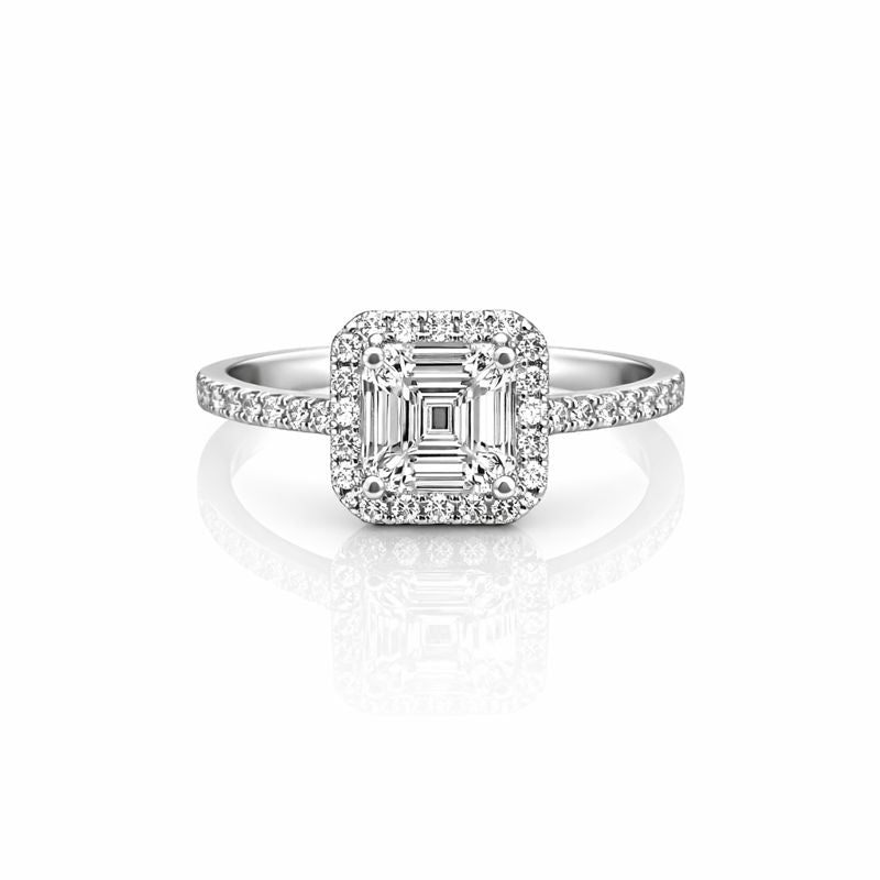 Cluster Baguette cut 0.51 CT Engagement Ring