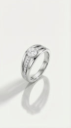 The Ellipse Round Brilliant Cut Diamond Ring