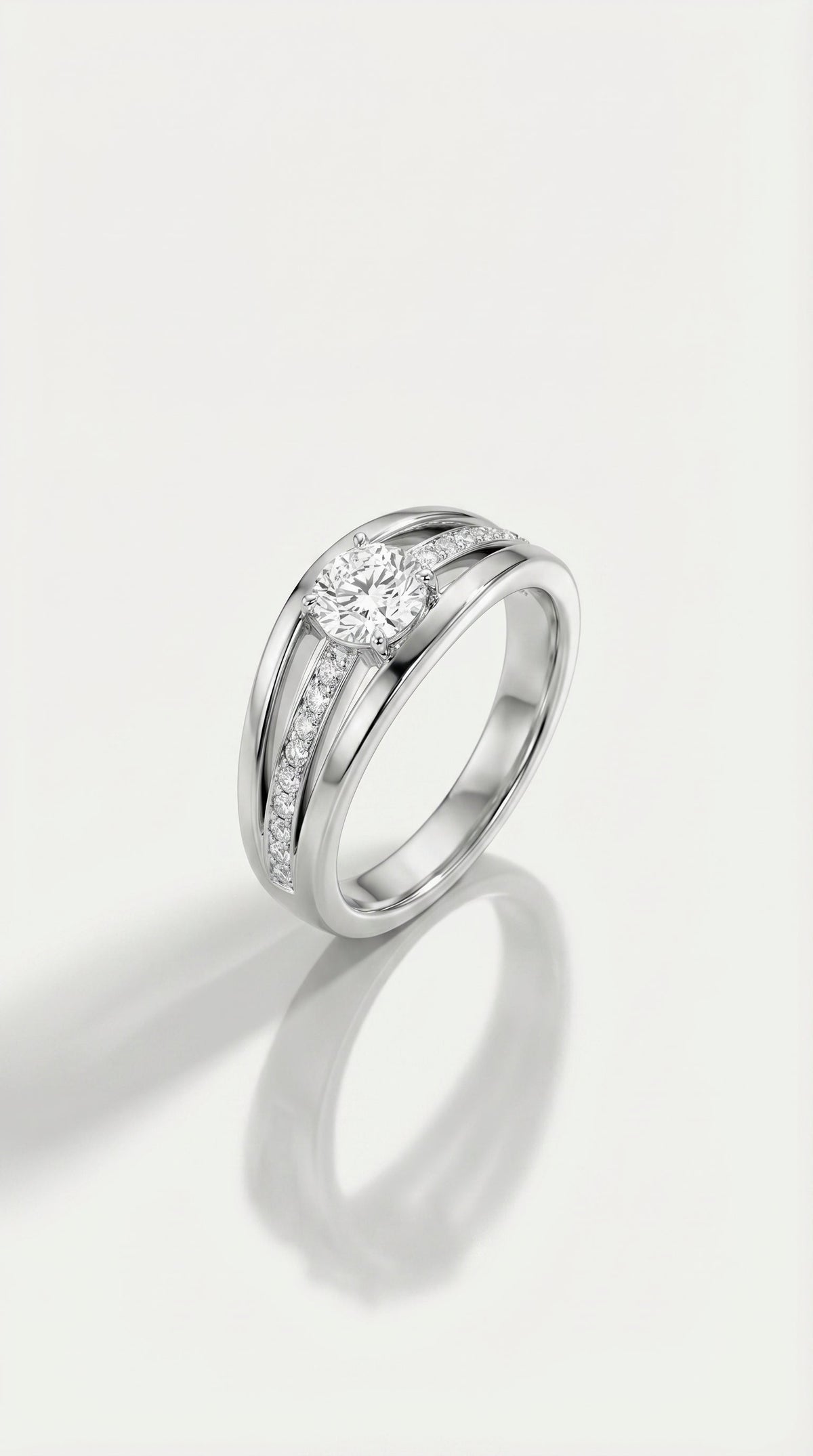 The Ellipse Round Brilliant Cut Diamond Ring