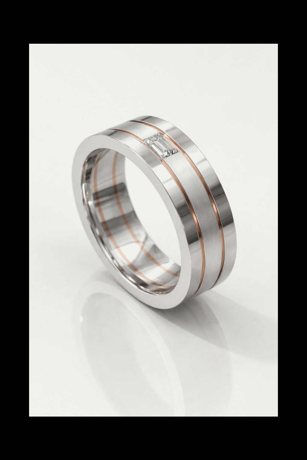 Emerald Cut Diamond Set Ring