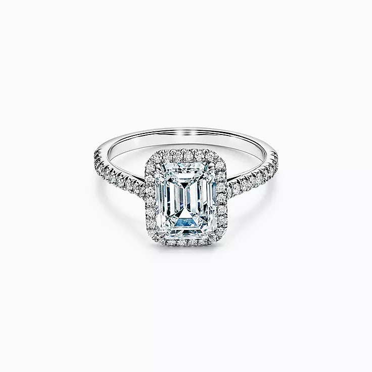 Classic Emerald Cut Halo Engagement Ring