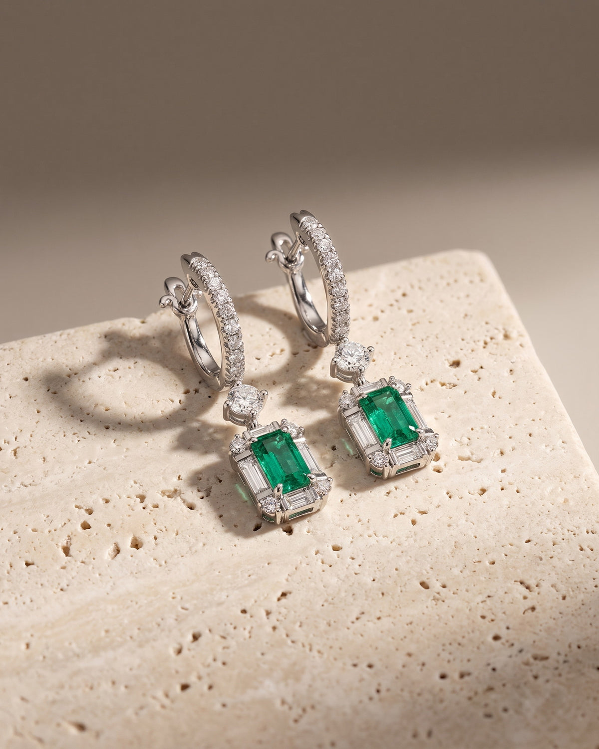 Emerald Diamond Drops — Levendi Jewellers