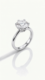 Levendi Classic Solitaire - Round Brilliant Cut 6 Claws Engagement Ring
