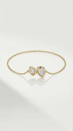 Levendi Essentials - Twins Pear Diamonds Bracelet