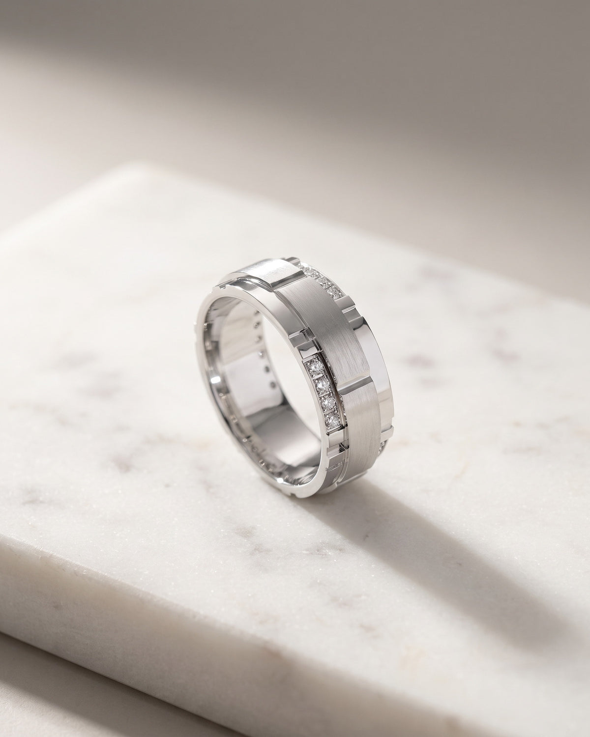 Full Circle Matt & Polished Diamond Ring — Levendi Jewellers