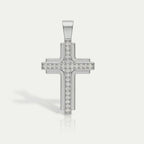 Gerasimos - Medium White Gold Cross Full Pave Diamonds