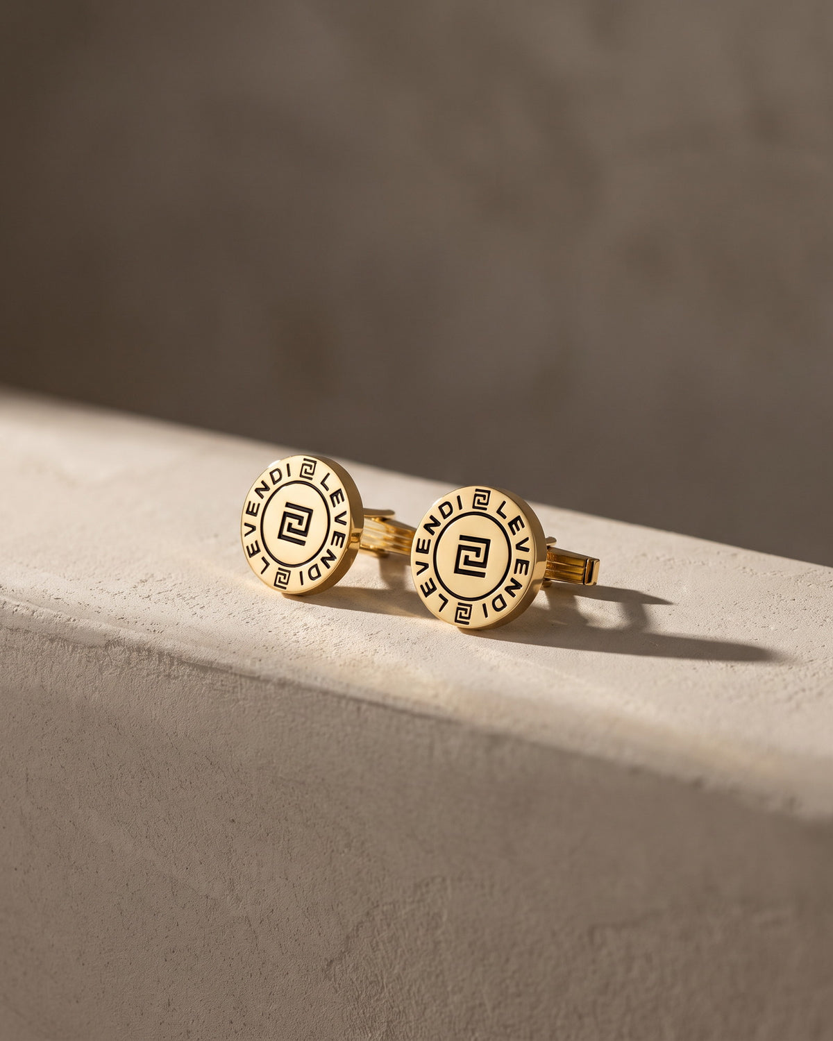 Gold Levendi Signature Cufflinks — Levendi Jewellers