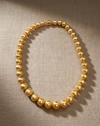Gold Sea White Strand Necklace Graduated Oval — Levendi Jewellers
