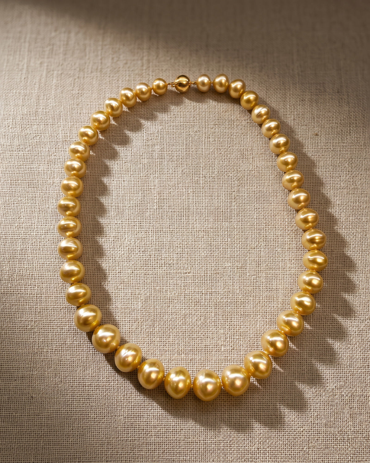 Gold Sea White Strand Necklace Graduated Oval — Levendi Jewellers