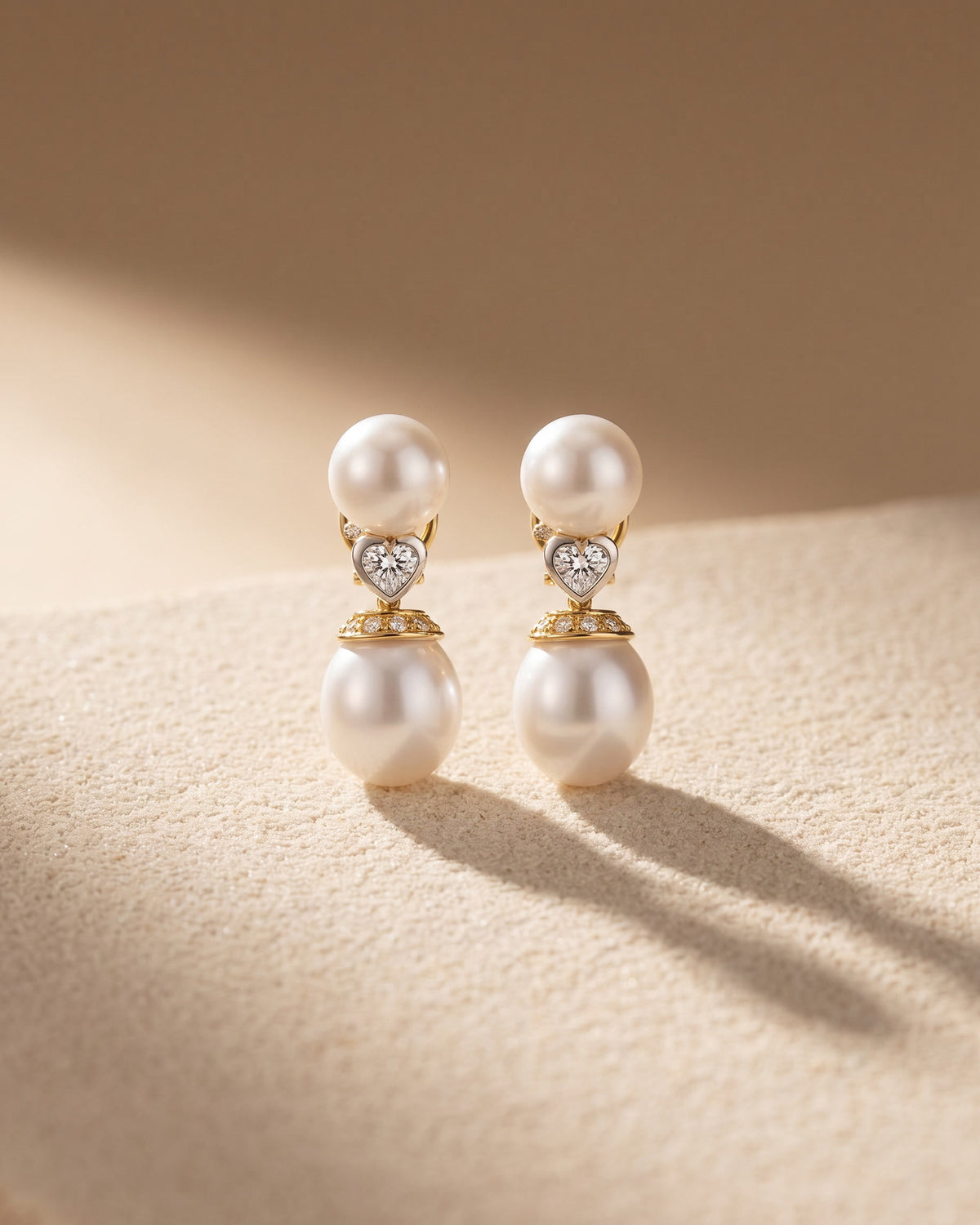 South Sea Pearl and Diamond Detachable Drop Earrings — Levendi Jewellers