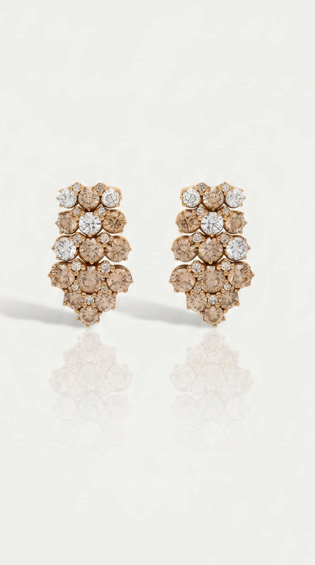 Grand Soir - Champagne Diamond & White Diamond Earrings