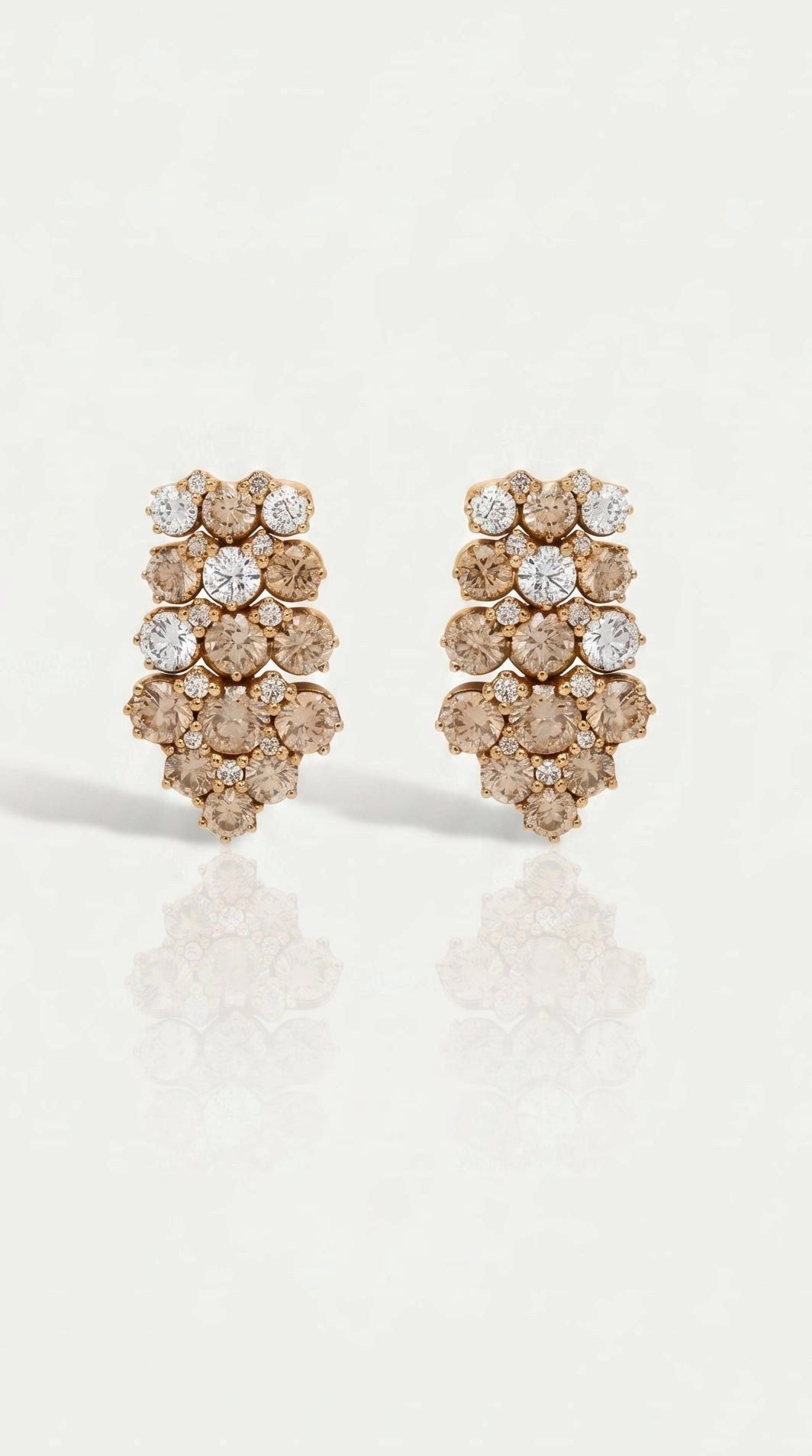 Grand Soir - Champagne Diamond & White Diamond Earrings