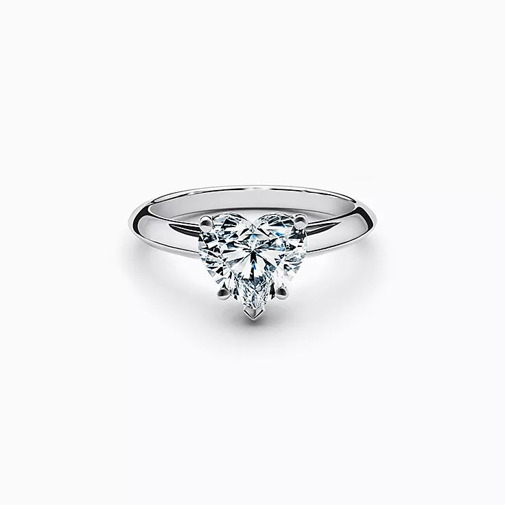 Classic Heart Plain Band Engagement Ring