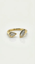 Levendi Classic - Open Pear & Marquise Diamond Engagement Ring
