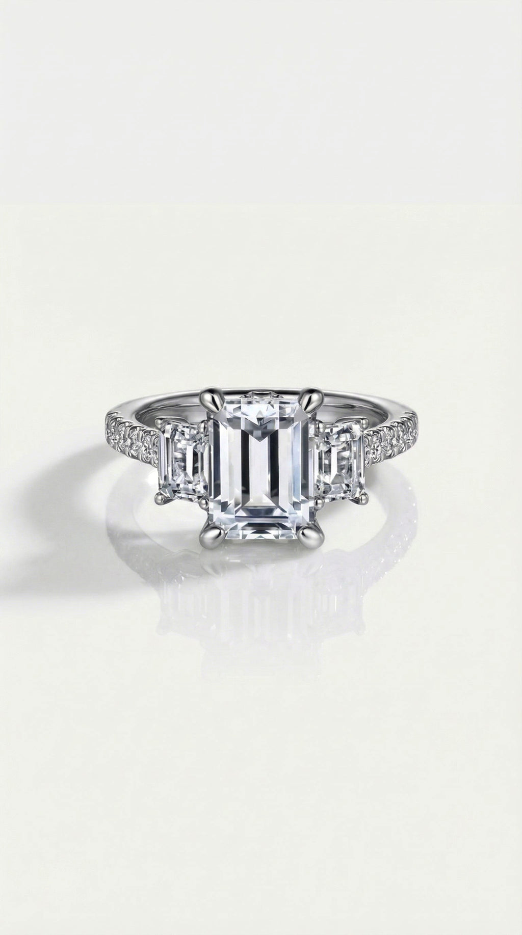 Levendi Classic Trilogy - Emerald Cut Engagement Ring
