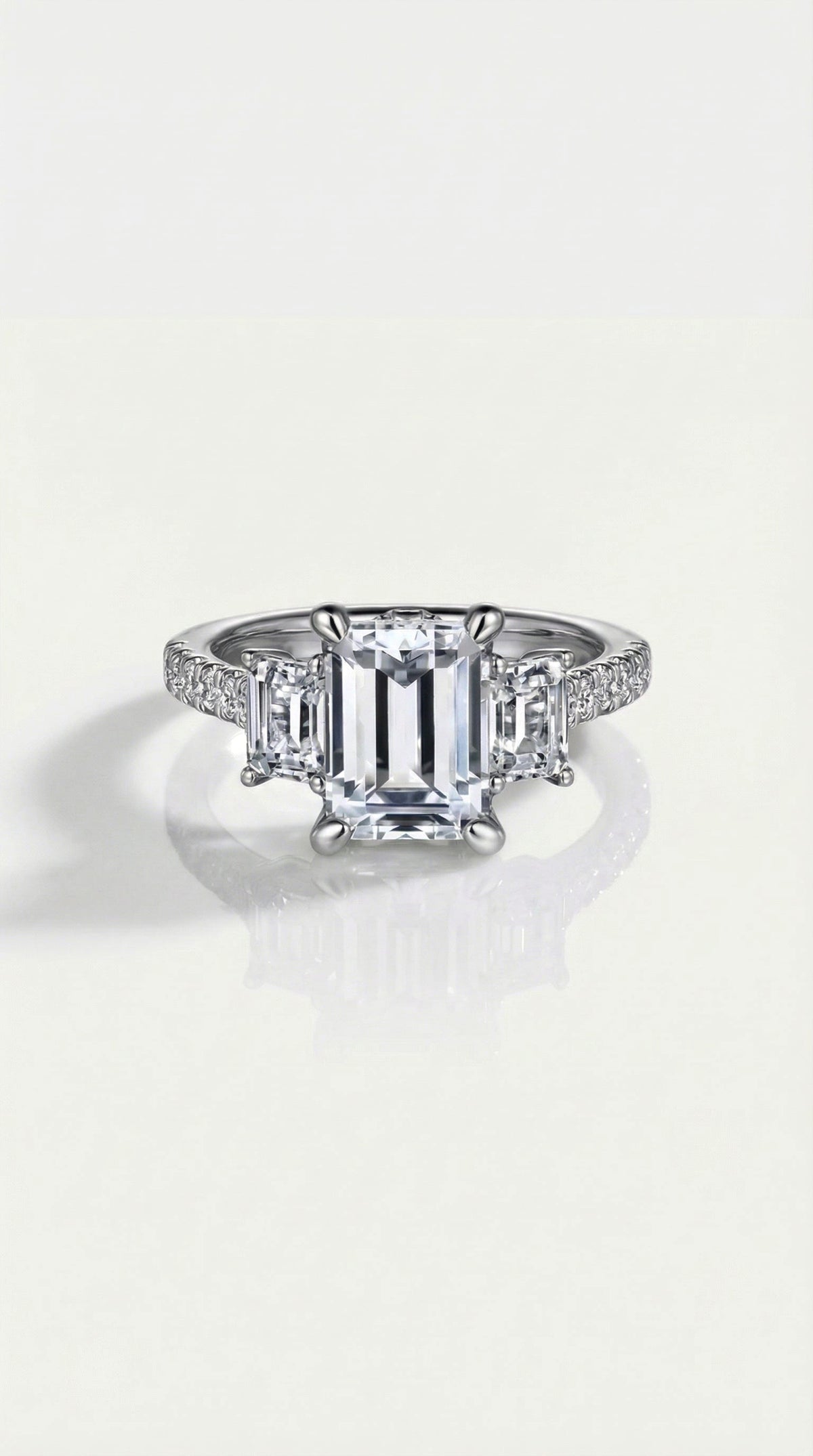 Levendi Classic Trilogy - Emerald Cut Engagement Ring
