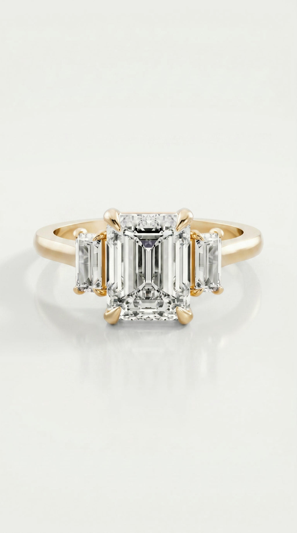 Levendi Classic Trilogy - Emerald Diamond Engagement Ring