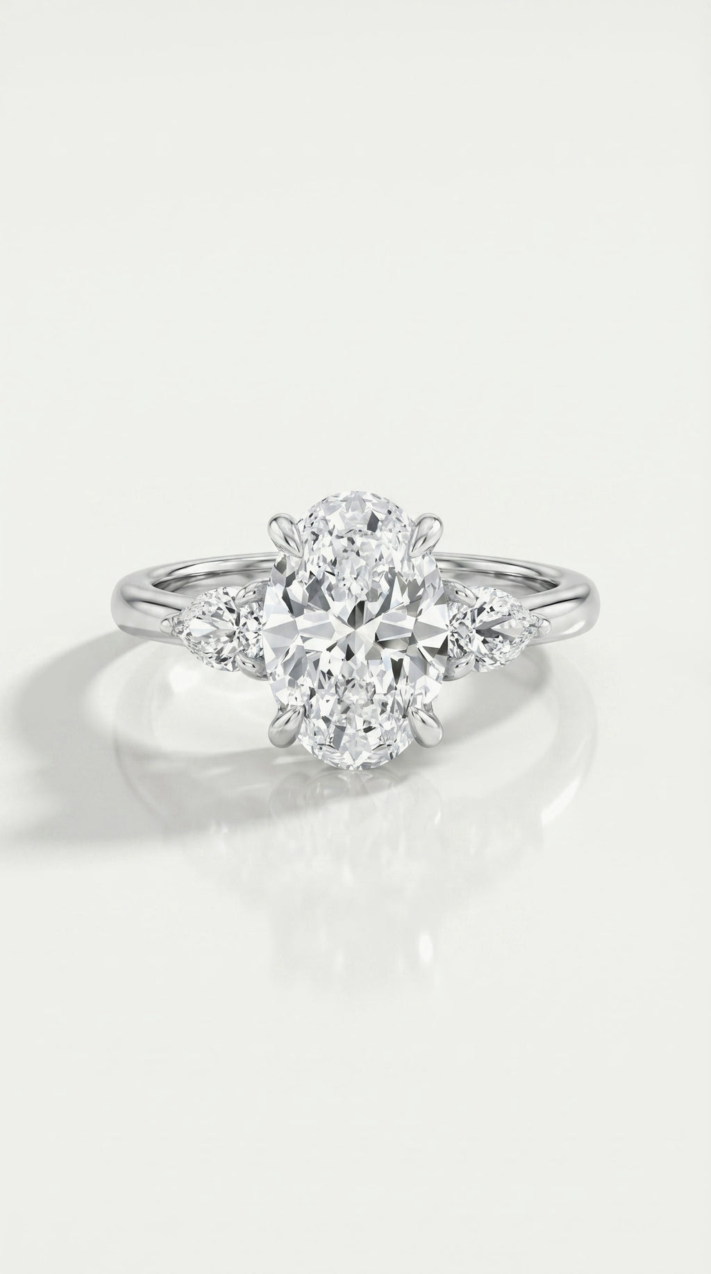 Levendi Classic Trilogy - Oval & Pear Side Engagement Ring