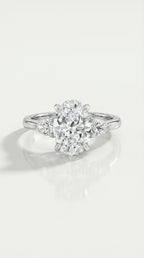 Levendi Classic Trilogy - Oval & Pear Side Engagement Ring