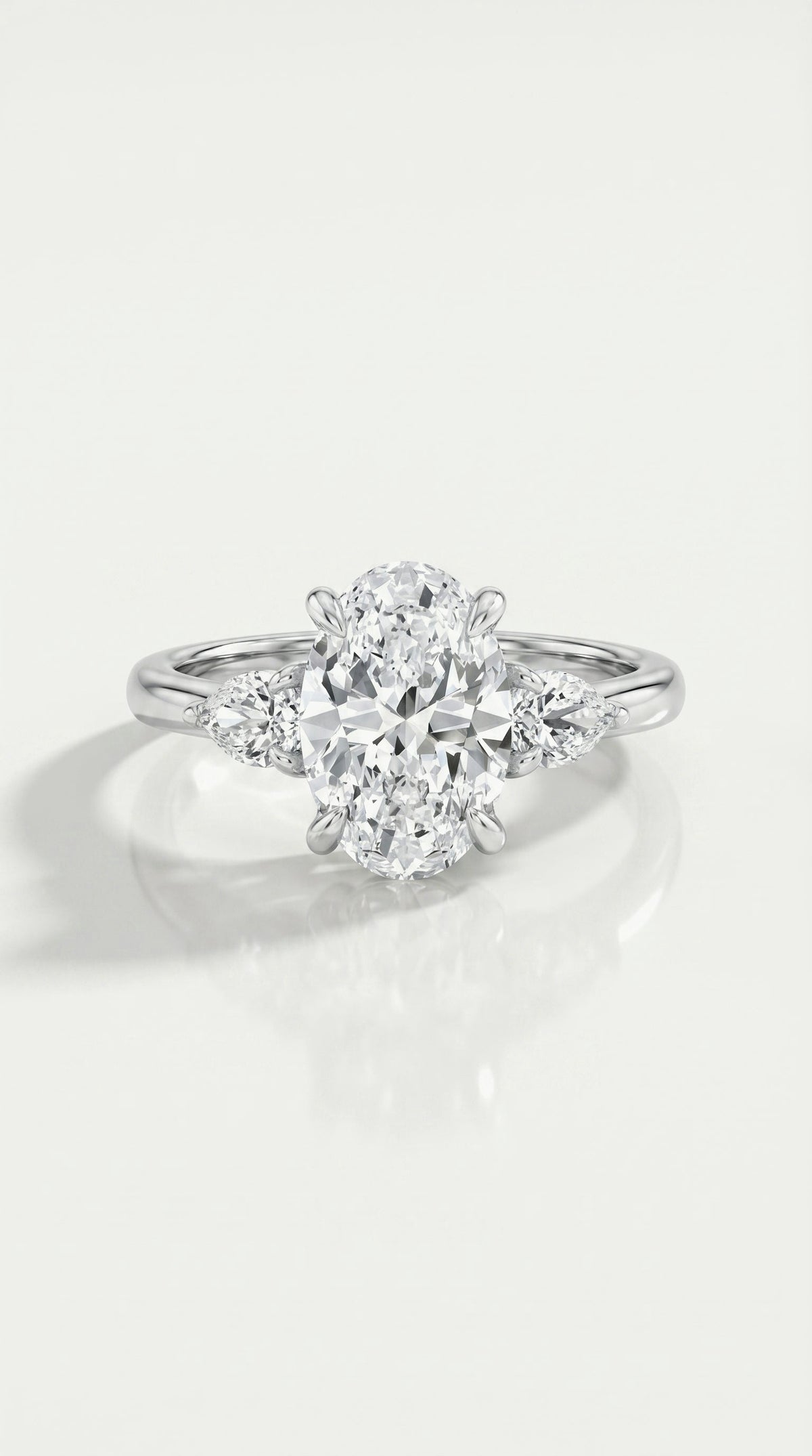 Levendi Classic Trilogy - Oval & Pear Side Engagement Ring
