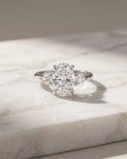 Levendi Classic Trilogy - Oval & Pear Side Engagement Ring — Levendi Jewellers