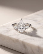Levendi Classic Trilogy - Pear & Pear Side Engagement Ring — Levendi Jewellers