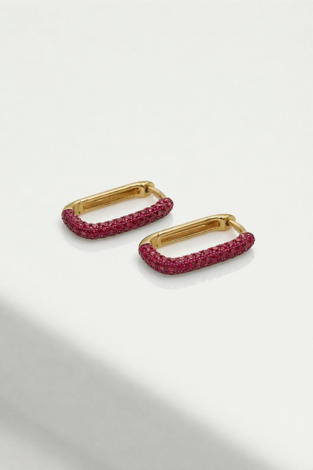 Levendi Essentials - U shape Rubies pavé Hoops