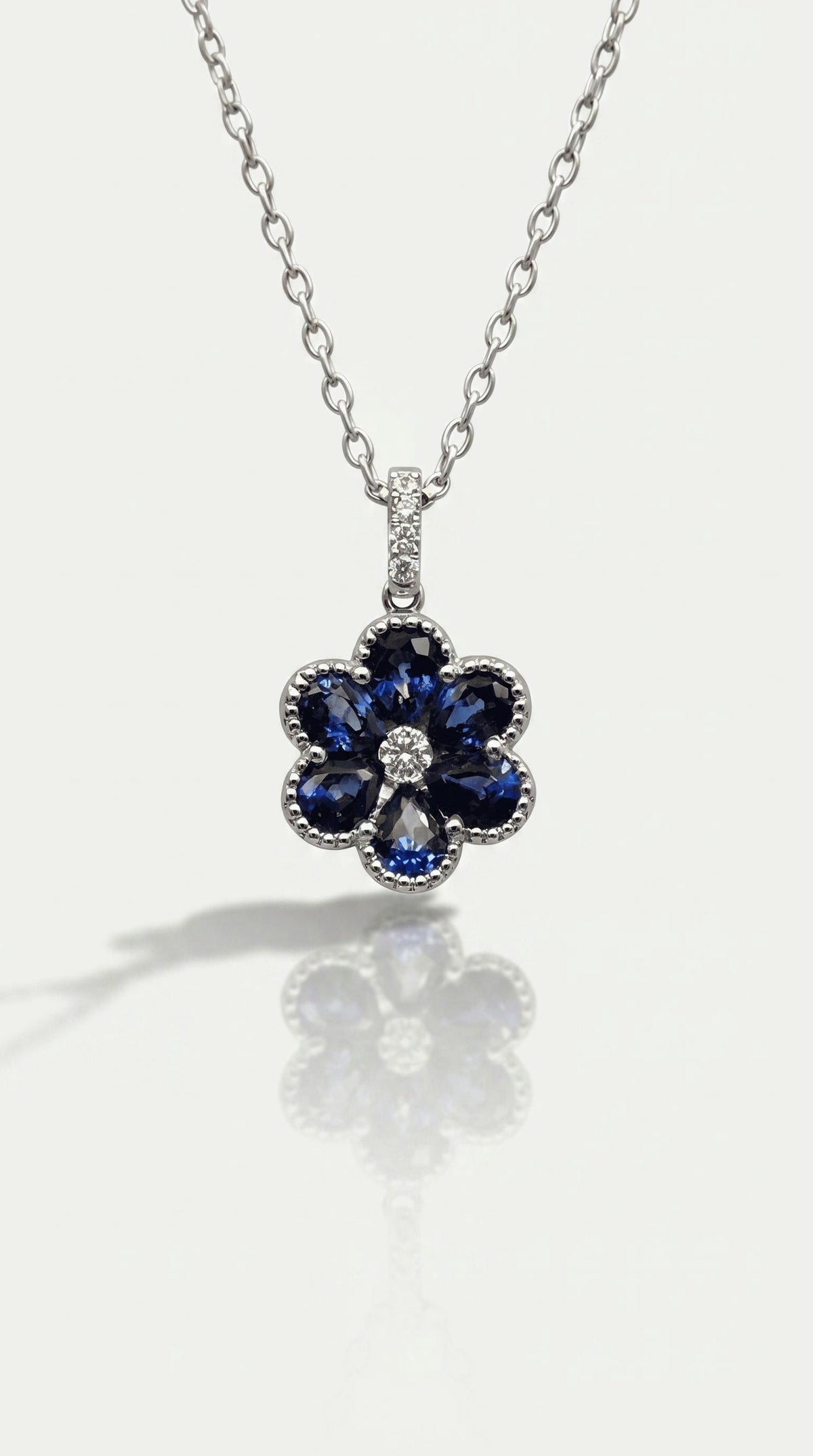 Levendi Essentials - Pear Cut Sapphires Emeralds & Diamonds Pendant