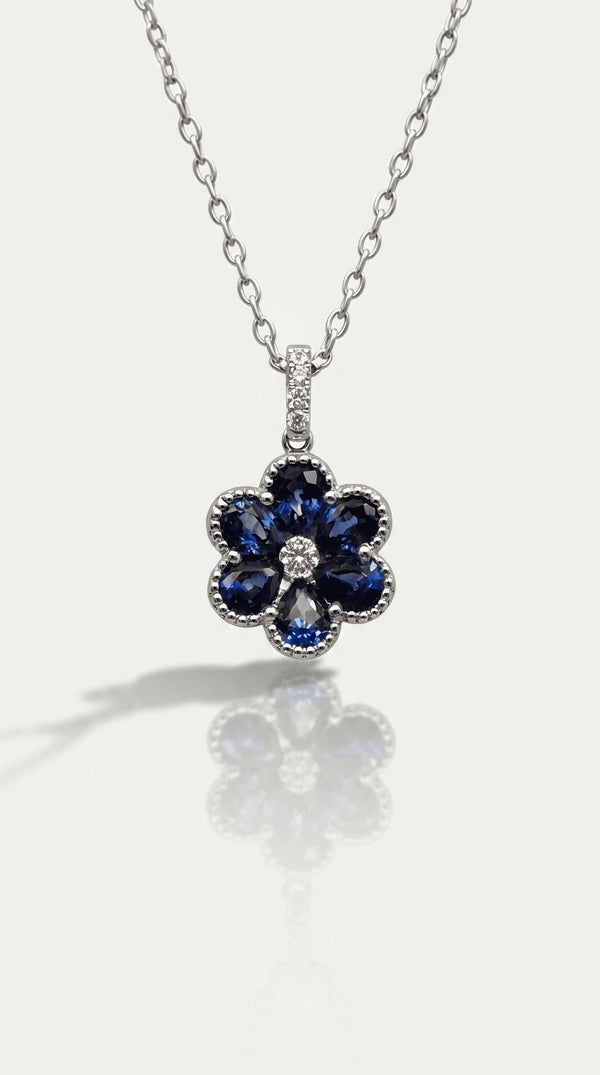 Levendi Essentials - Pear Cut Sapphires Emeralds & Diamonds Pendant