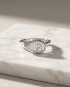 Levendi Wave of Love - East West Pear Cut Bezel Engagement Ring — Levendi Jewellers