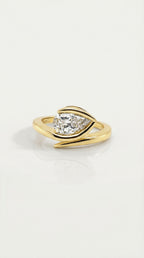 Levendi Wave of Love - East West Pear Engagement Ring