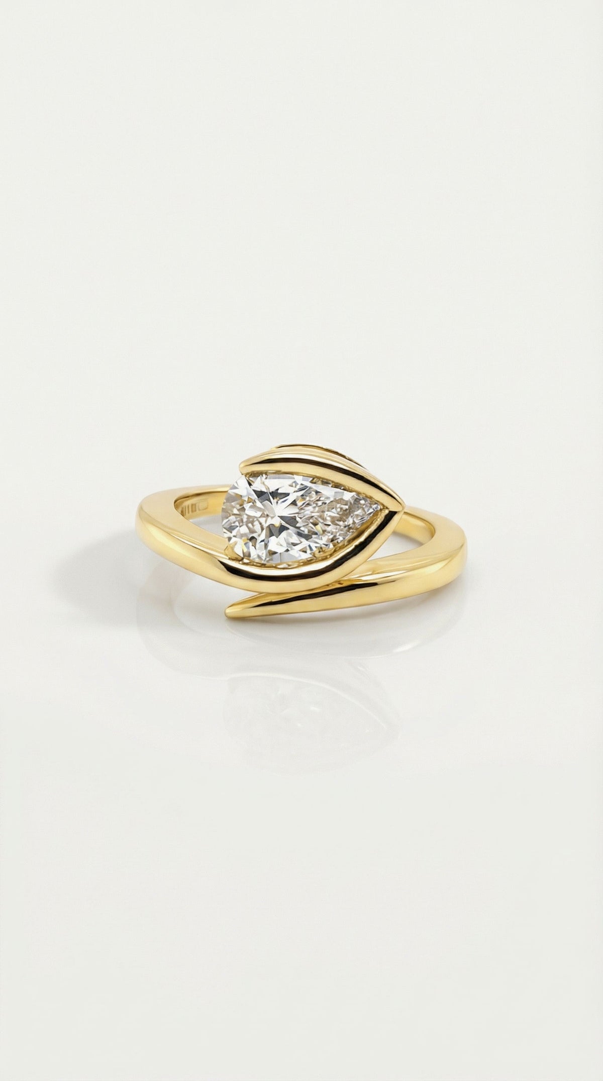 Levendi Wave of Love - East West Pear Engagement Ring