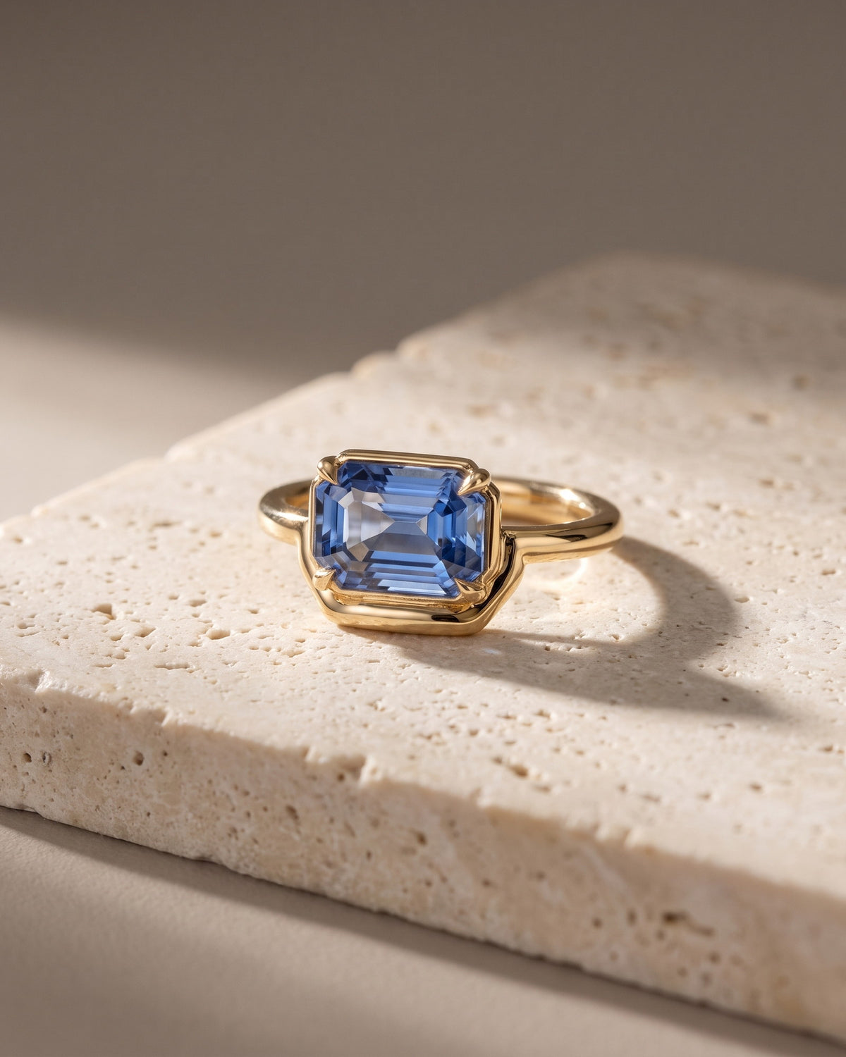 Levendi Wave of Love - Emerald Cut Sapphire Engagement Ring — Levendi Jewellers