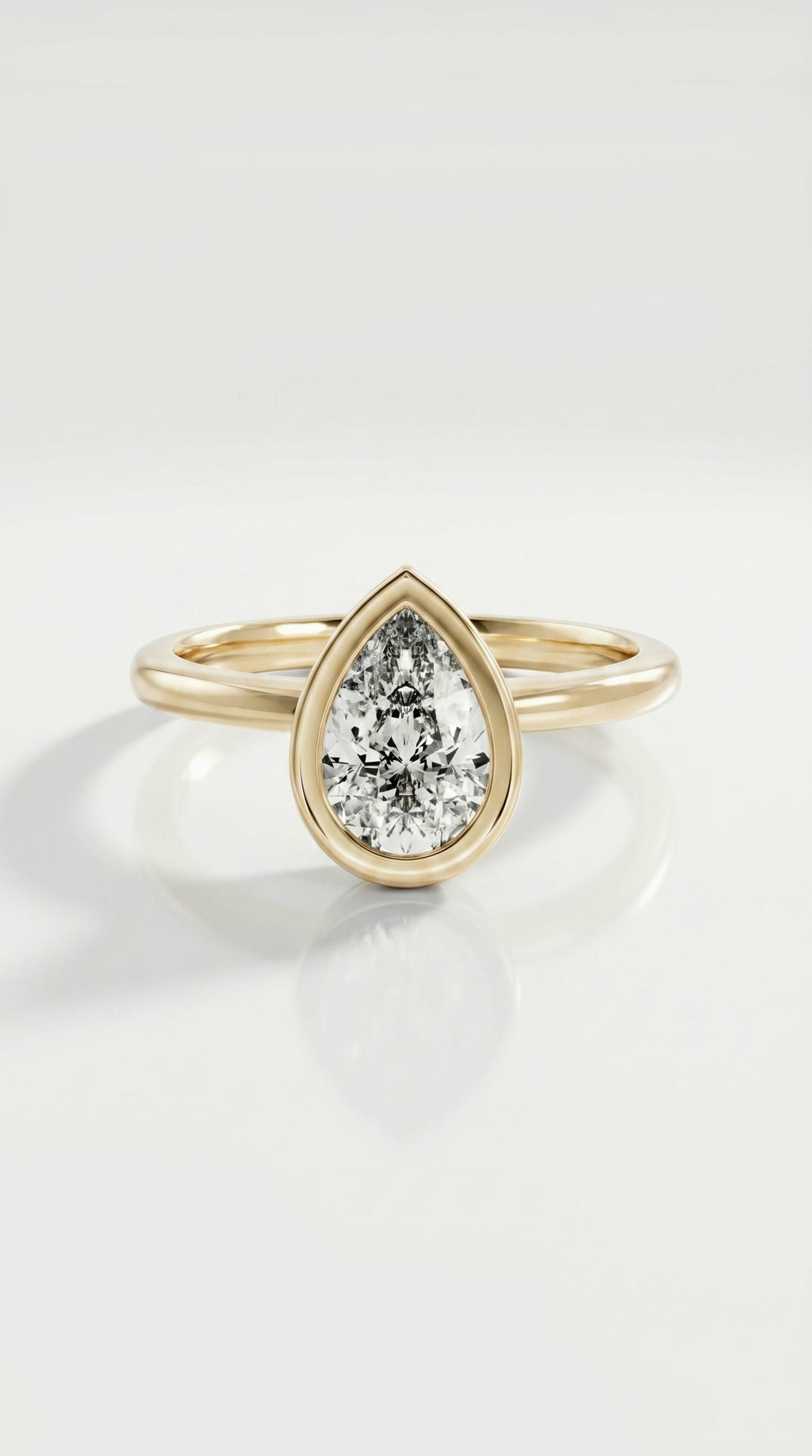 Levendi Wave of Love - Pear Cut Bezel Set Engagement Ring