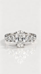 Oval Diamond Five-Stone Engagement Ring – front view