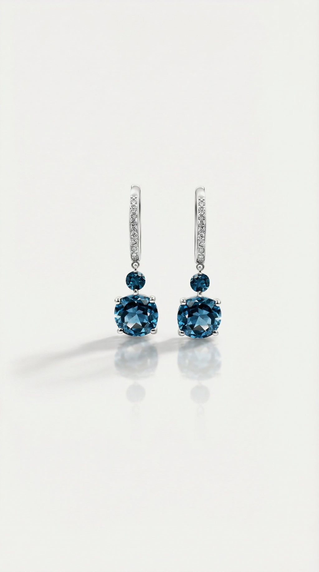 London Blue Topaz & Diamonds Drop Earrings
