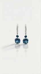 London Blue Topaz & Diamonds Drop Earrings