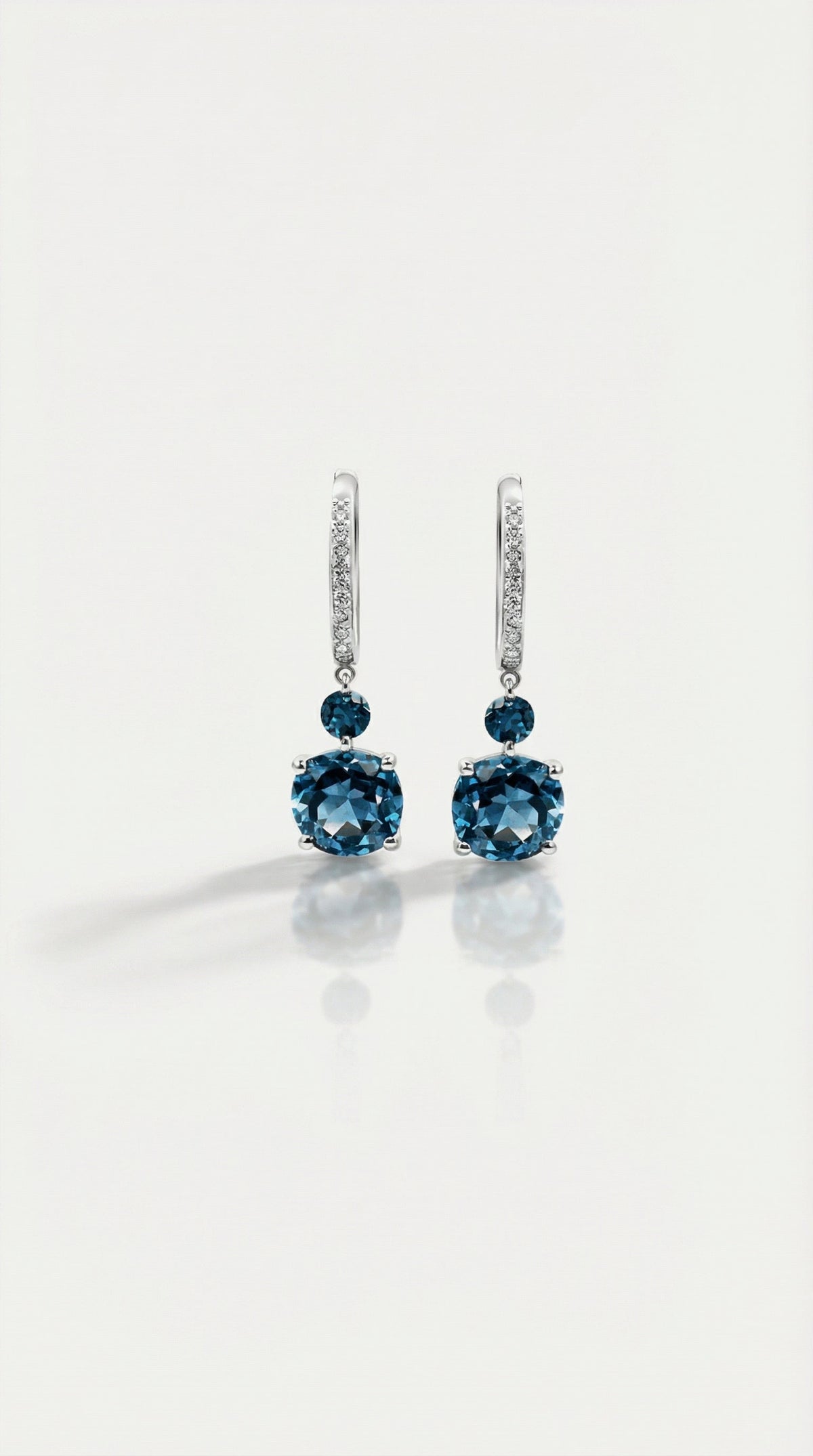 London Blue Topaz & Diamonds Drop Earrings