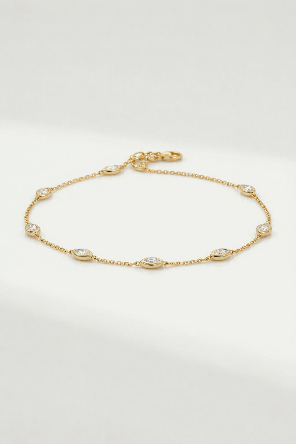 Pure Line - 6 Marquise Bezel Set Fine Bracelet