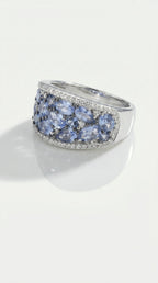 Mosaïque Éternelle Blue Sapphires and Blue Topaz Ring