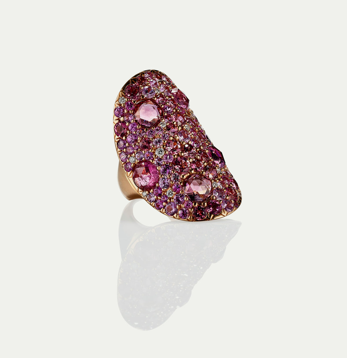 Mosaïque Éternelle - Pink Sapphires and Tourmaline Ring