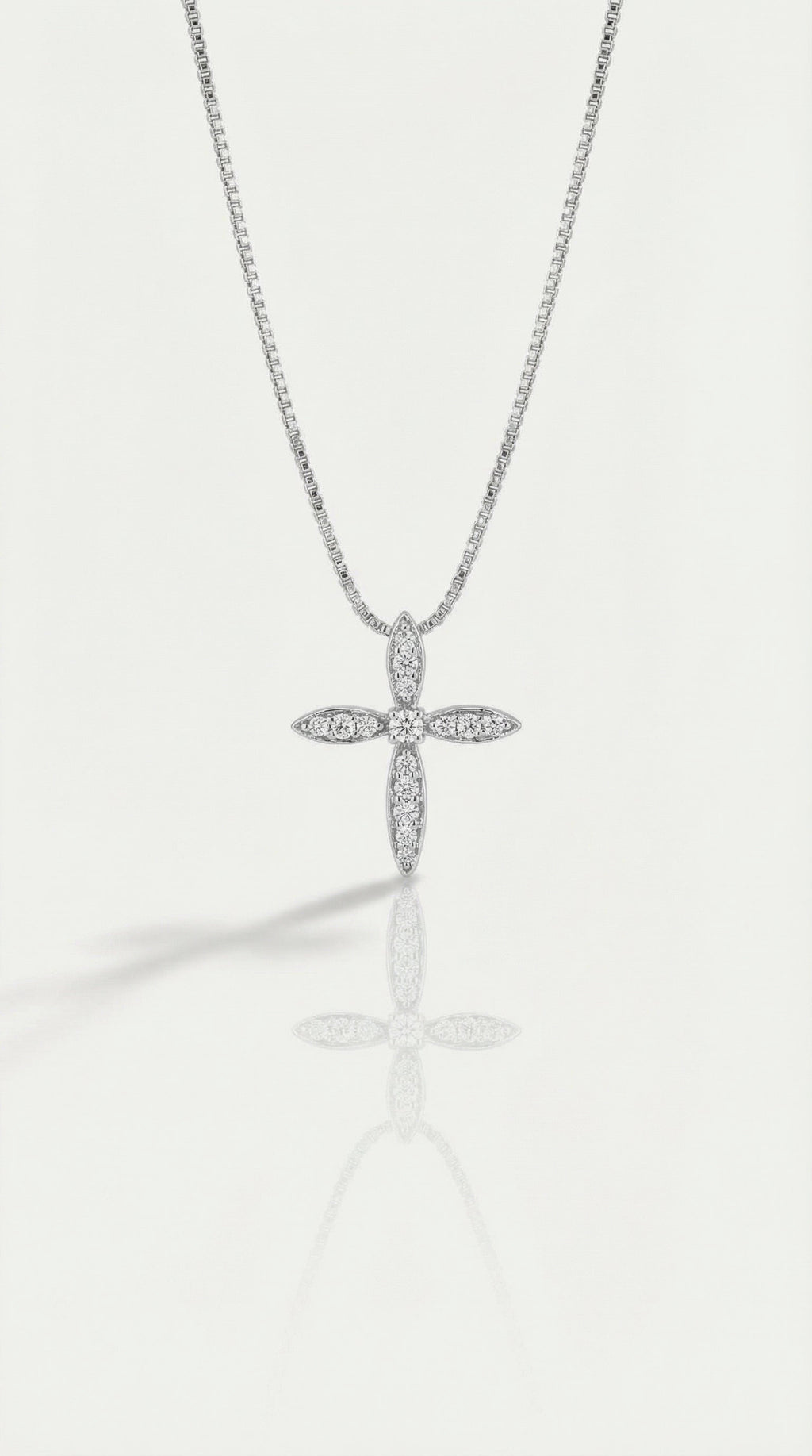 Sophia - Medium White Gold Cross and Full Pave Diamonds.