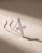 Myrella - Small White Gold Cross and Full Pave Diamonds — Levendi Jewellers