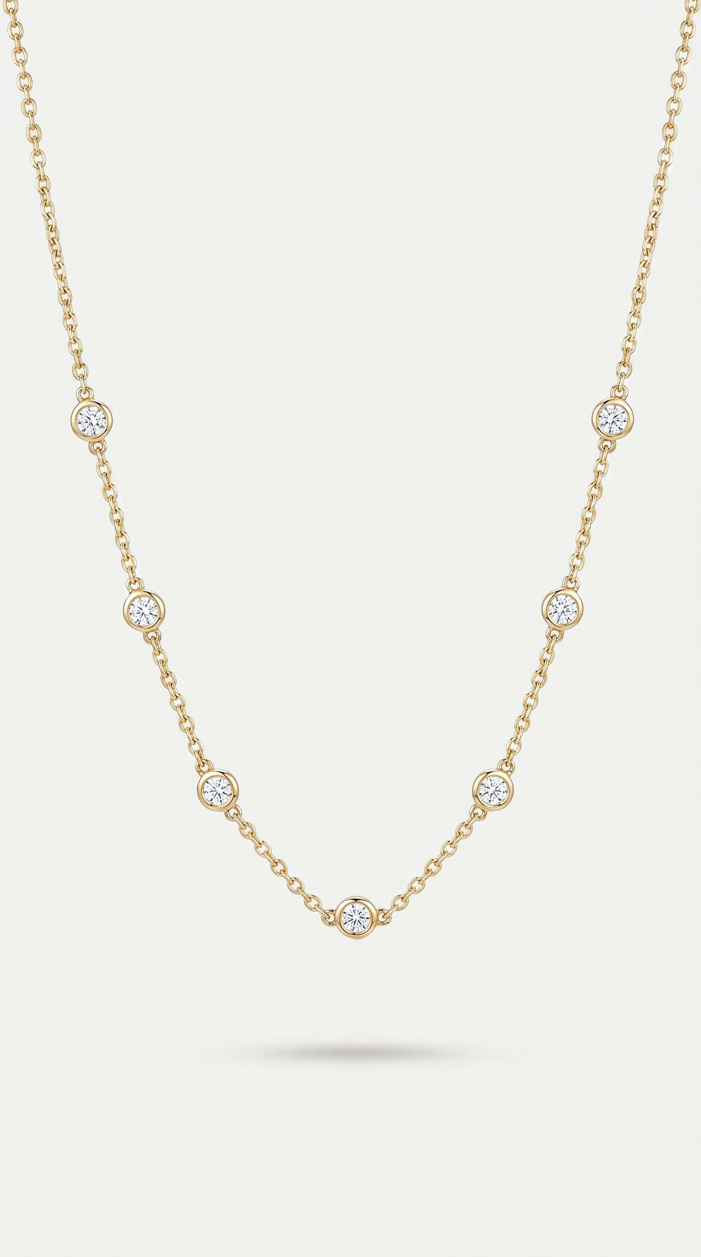 Levendi Pure Line - 12 Diamonds Marquise Oval Set Fine Necklace — Levendi Jewellers