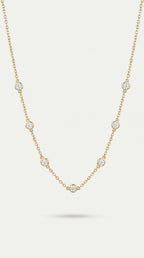 Levendi Pure Line - 12 Diamonds Marquise Oval Set Fine Necklace — Levendi Jewellers